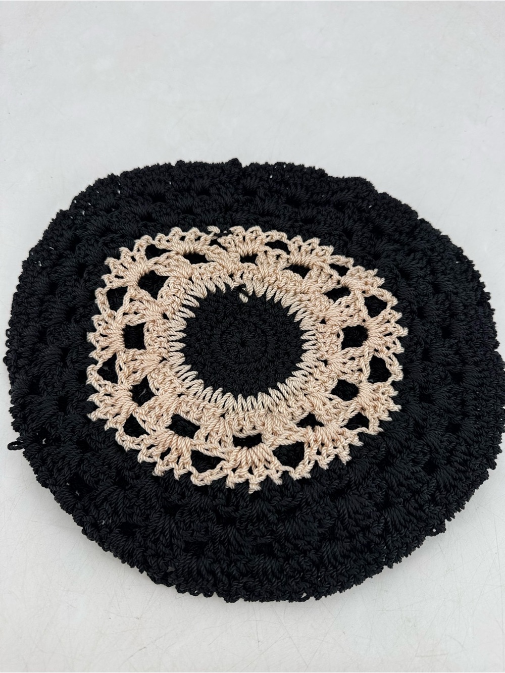 Vintage Y2K Boho Festival Grunge Crochet Macrame Handcrafted Beanie Knitted Hat - Picture 9 of 14